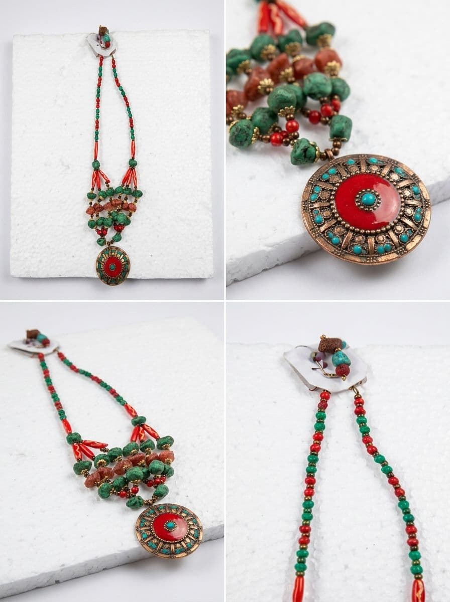 NECKLACE WITH BROCHETTE AND EARINGS alternate