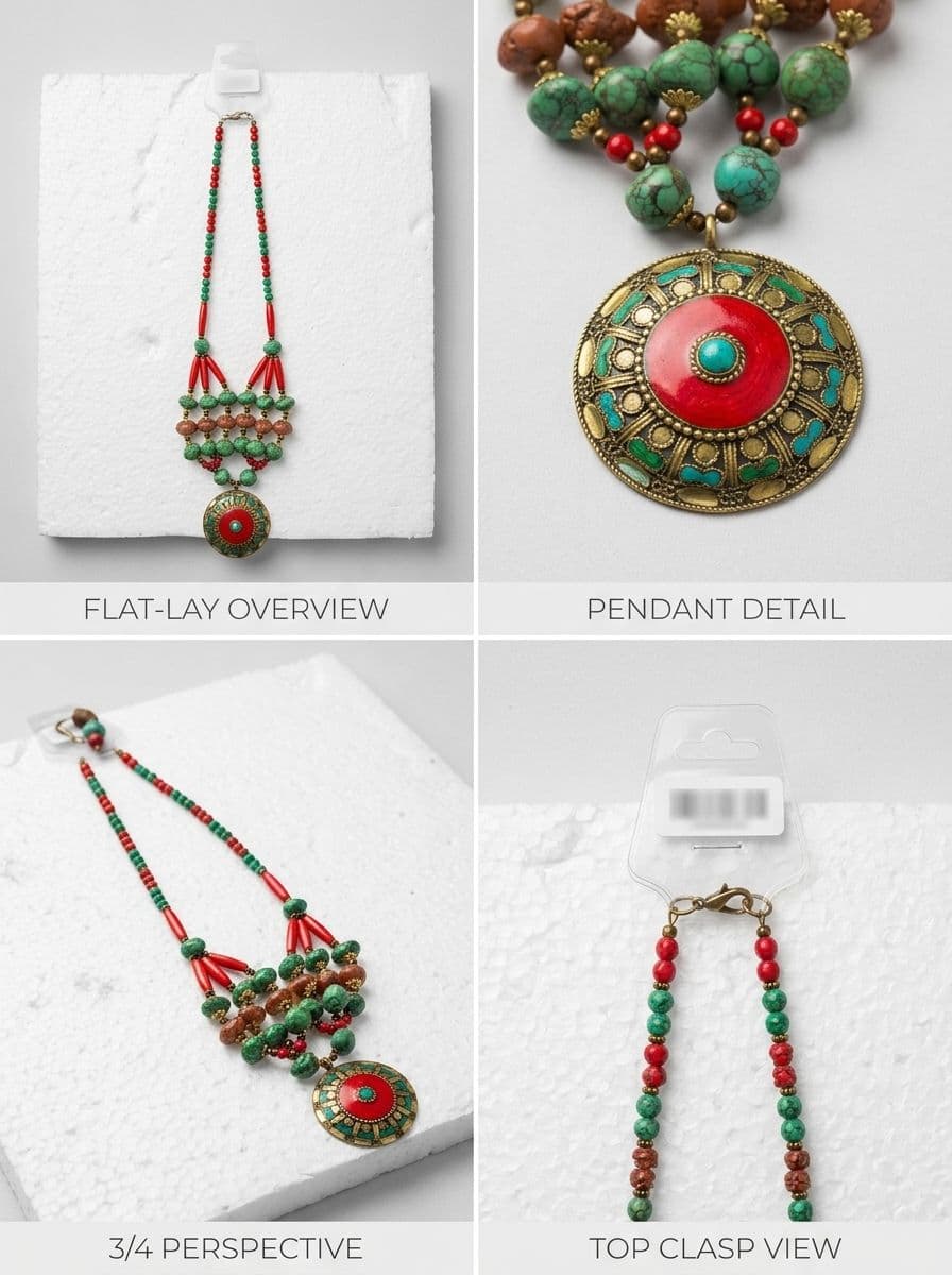 NECKLACE WITH PENDANT AND EARINGS alternate