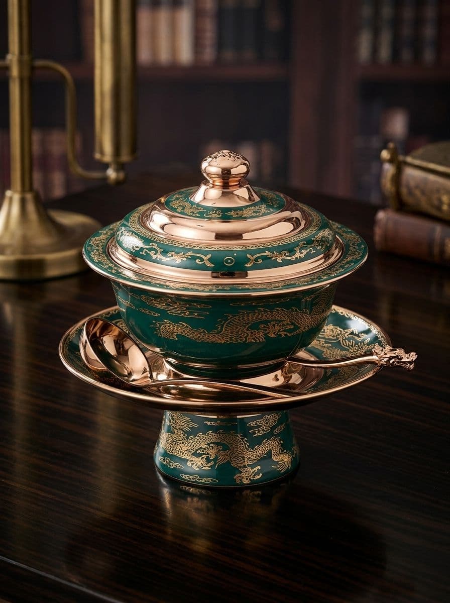 SOUP OR TEA CUP ( 3PCS) DARK GREEN