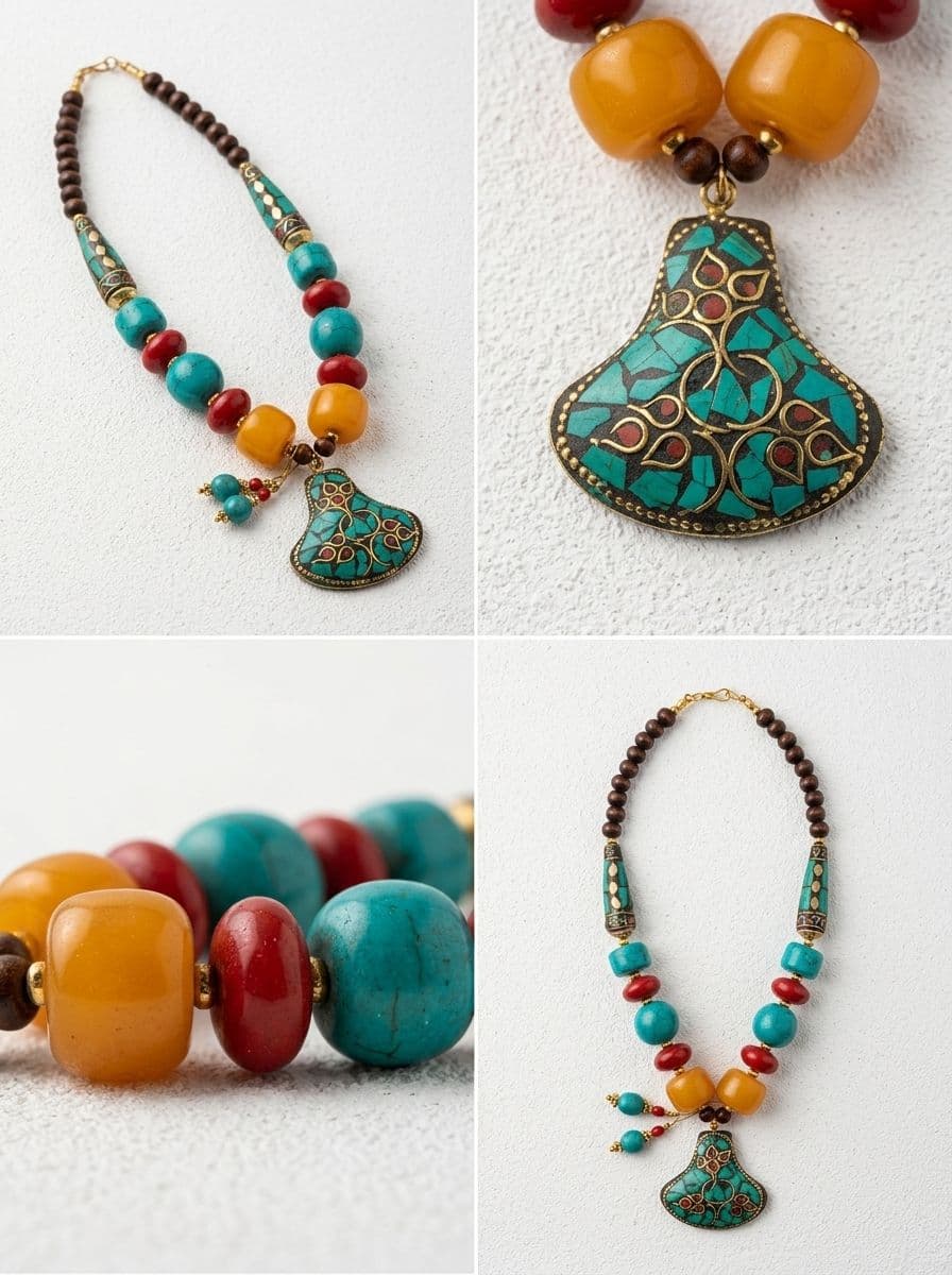 BEADS NECKLACE WITH PENDANTS ( 9PCS ) alternate