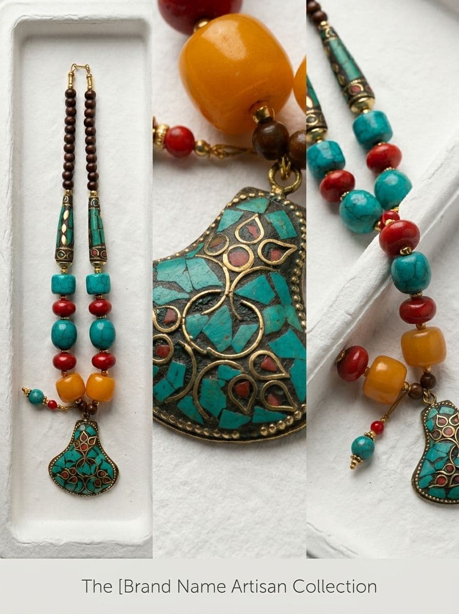 BEADS NECKLACE WITH PENDANTS ( 9PCS )