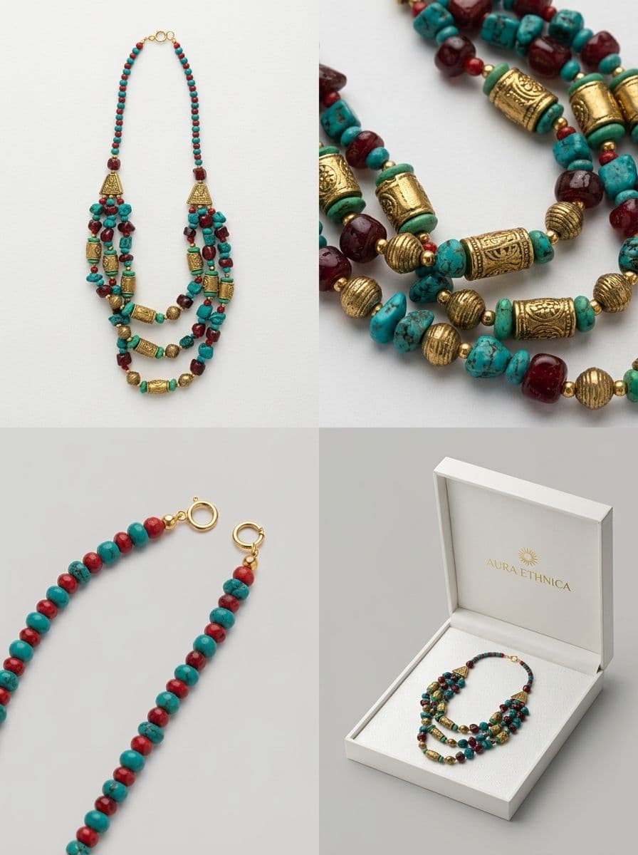 TURQUOISE CORAL FLANT NECKLACE MIX alternate