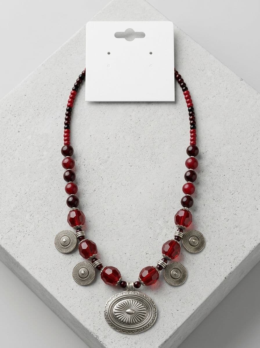 NECKLACE WITH PENDANT AND EARINGS