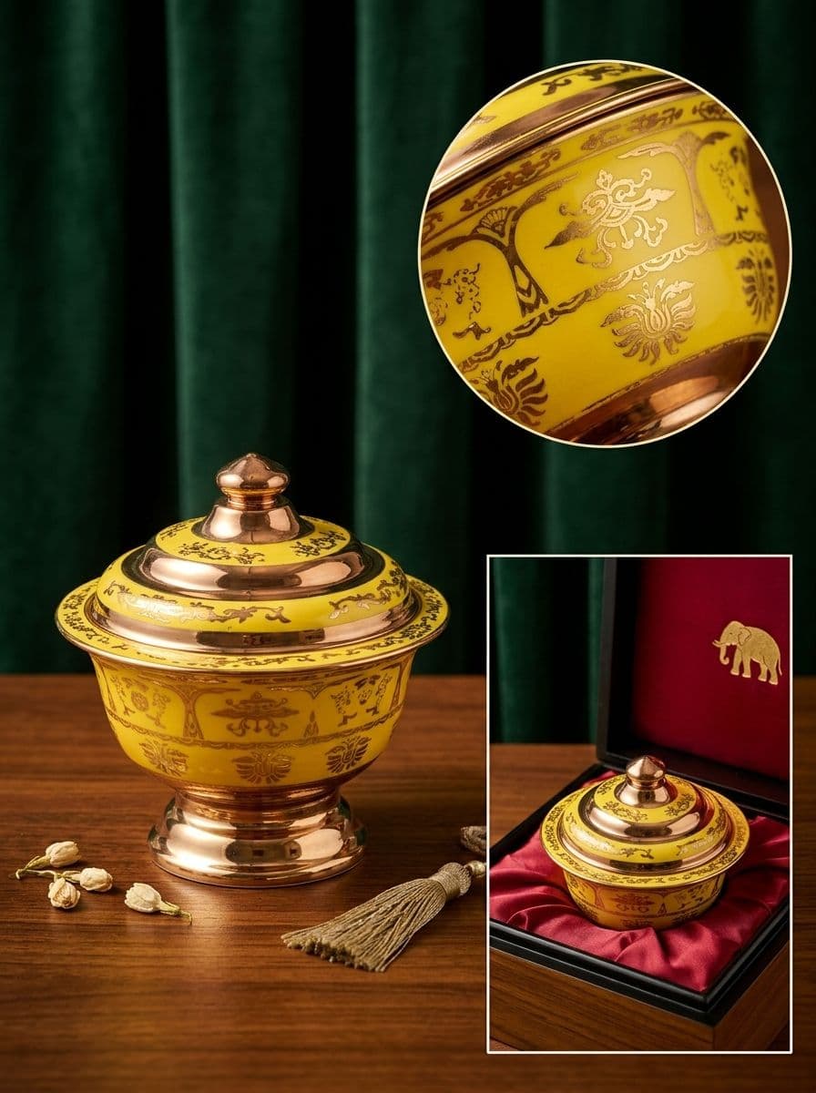 BOWL SET 3PCS ( YELLOW AND METALLIC GOLD COLOR )