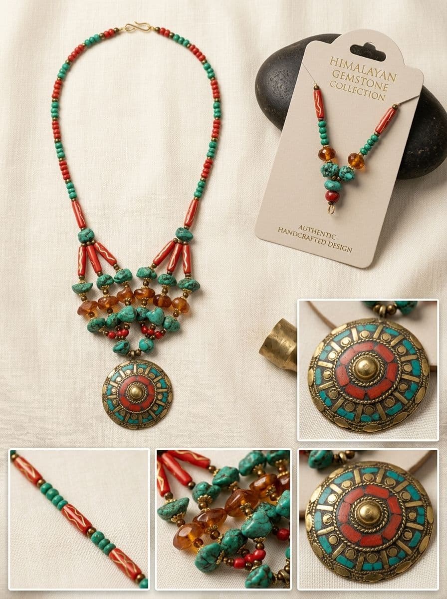 NECKLACE WITH PENDANT AND EARINGS