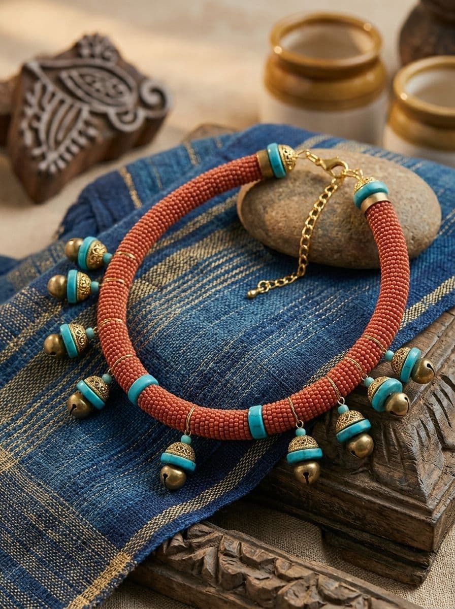 TORQUOISE CORAL TRIBAL NECKLACE alternate