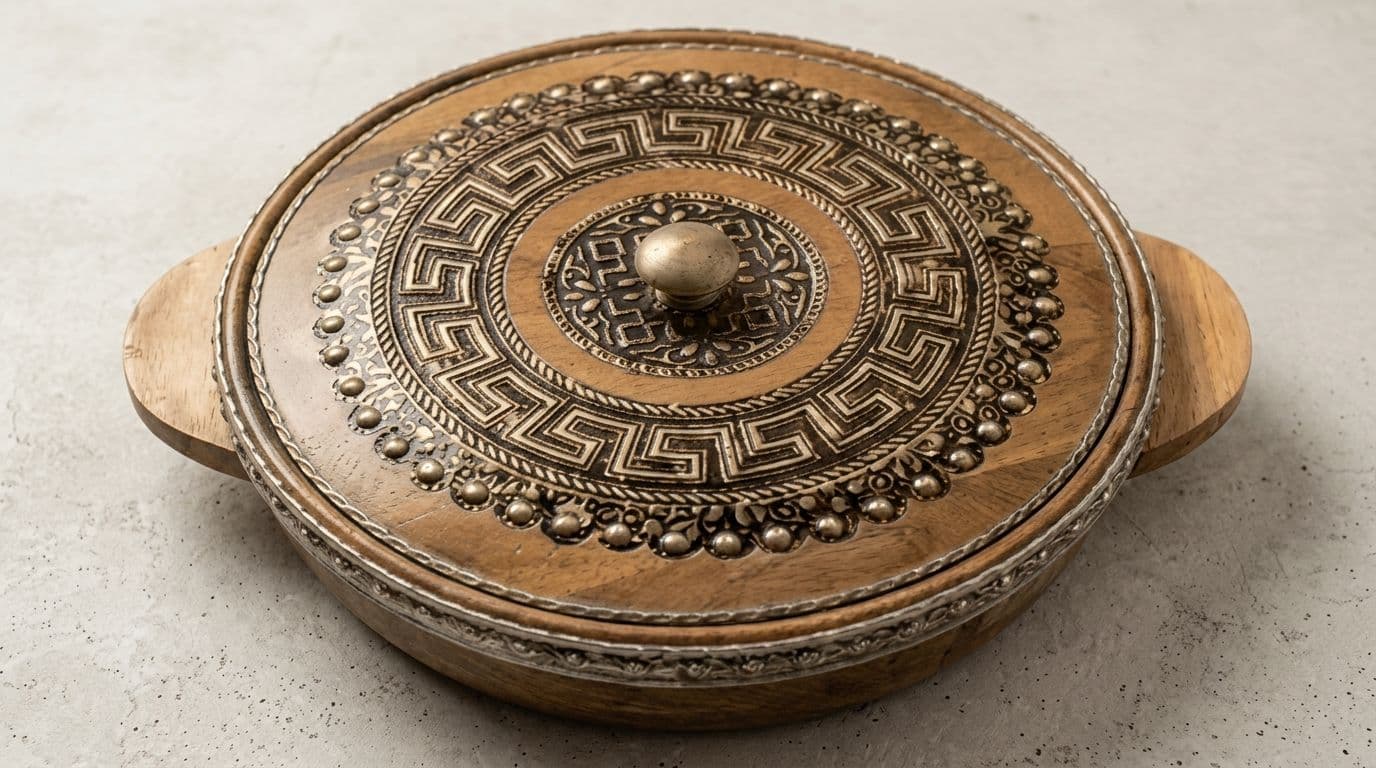 WOODEN CURVE CHAPATI BOX